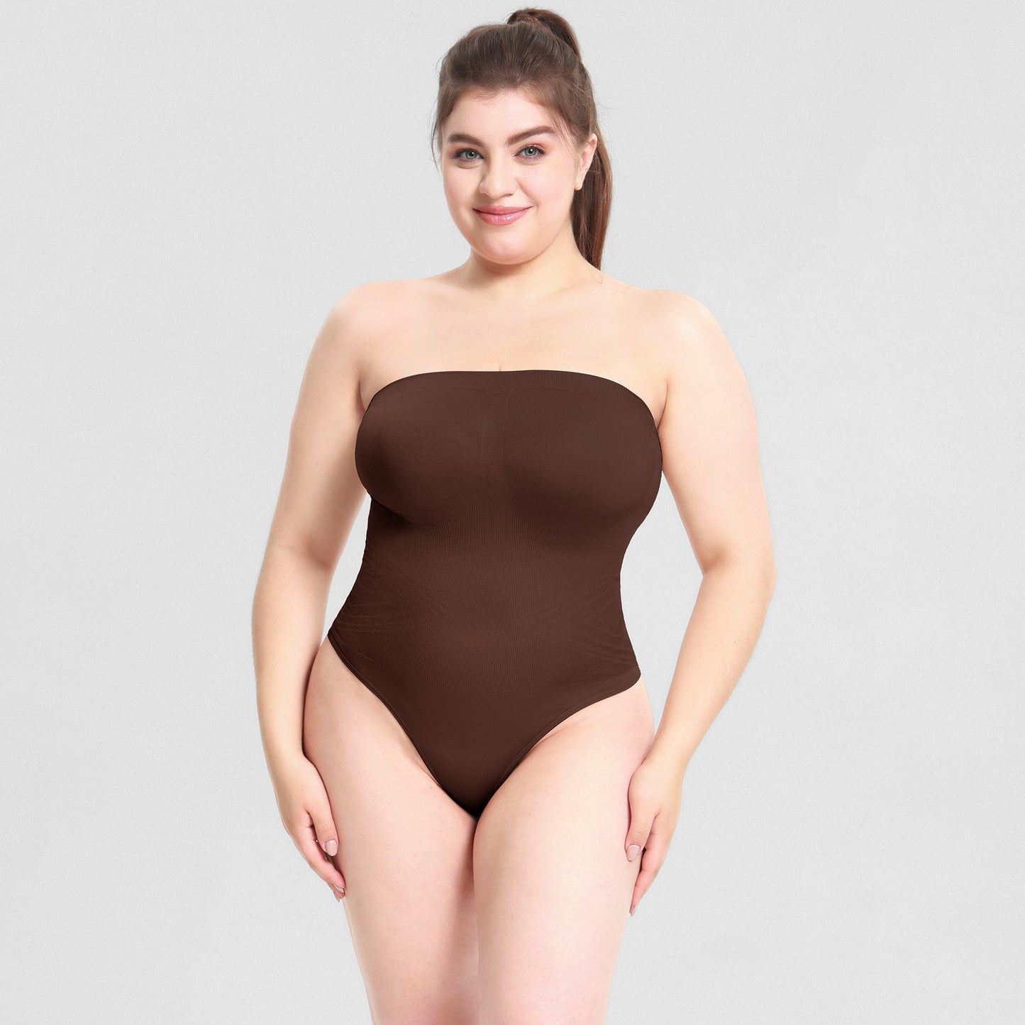 Body gainant sans bretelles style bandeau